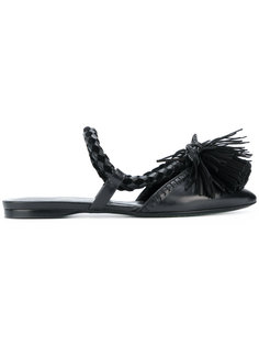 weave strap fringed front ballerinas Carven