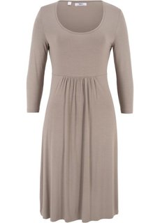 Платье из трикотажа с рукавом 3/4 (серо-коричневый) Bonprix