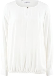Блуза с длинным рукавом и бантом (кремовый) Bonprix