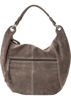 Кожаная сумка-шопер (серо-коричневый) Bonprix