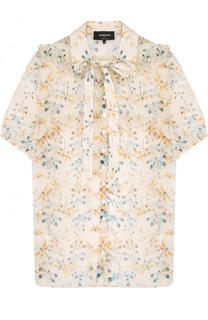 Полупрозрачная блуза с принтом и коротким рукавом Rochas