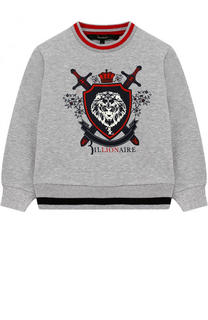 Хлопковый свитшот с принтом и вышивкой Billionaire