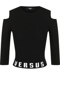 Приталенный топ с укороченным рукавом и логотипом бренда Versace Versus