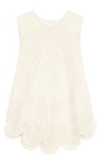 Хлопковый кружевной топ без рукавов Chloé