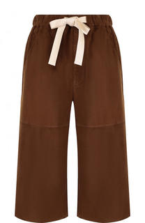 Укороченные замшевые брюки с эластичным поясом Loewe
