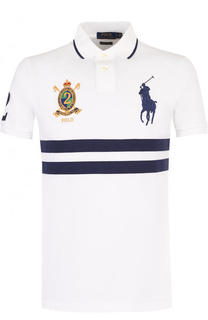 Хлопковое поло с контрастной вышивкой Polo Ralph Lauren