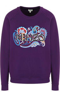 Хлопковый свитшот свободного кроя с логотипом бренда Kenzo