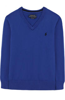 Пуловер с V-образным вырезом и логотипом бренда Polo Ralph Lauren