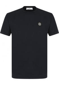 Хлопковая футболка с логотипом бренда Stone Island