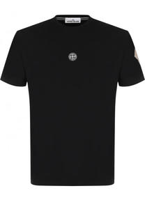 Хлопковая футболка с логотипом бренда Stone Island
