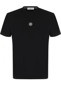Хлопковая футболка с логотипом бренда Stone Island