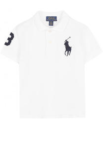 Хлопковое поло с вышитым логотипом бренда Polo Ralph Lauren