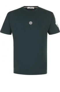 Хлопковая футболка с логотипом бренда Stone Island