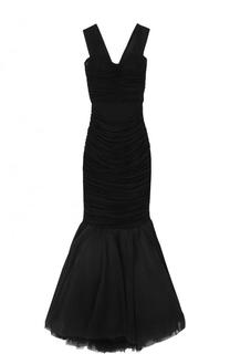Приталенное платье-макси с драпировкой Dolce &amp; Gabbana