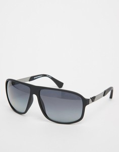 Солнцезащитные очки-авиаторы с поляризованными линзами Emporio Armani - Черный