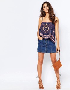Джинсовая юбка Free People Come Closer - Синий