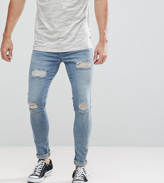 Обтягивающие джинсы с заплатками Brooklyn Supply Co - Синий