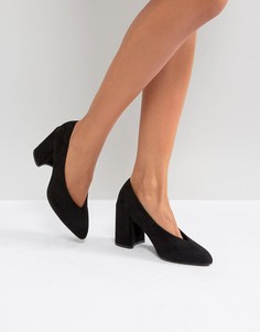 Туфли на высоком блочном каблуке с заостренным носком Qupid High Topline - Черный