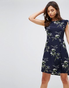 Платье с рукавами-оборками b.Young - Мульти