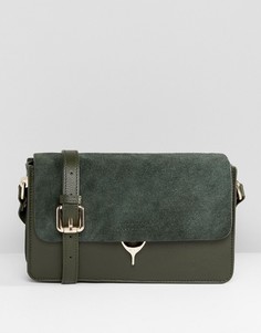 Кожаная сумка через плечо с застежкой в форме подковы Paul Costelloe - Зеленый