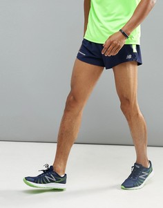 Темно-синие шорты с разрезом 3 дюйма New Balance Running Impact MS61231BK - Темно-синий