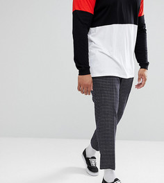 Темно-синие укороченные брюки скинни в клетку ASOS PLUS - Темно-синий