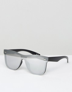 Квадратные солнцезащитные очки с зеркальной оправой и стеклами ASOS - Серебряный