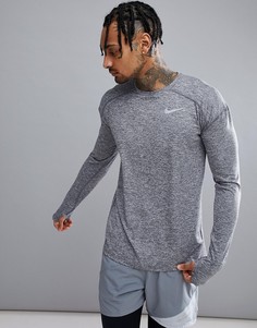 Серый свитшот с круглым вырезом Nike Running Dry Element 910034-021 - Серый