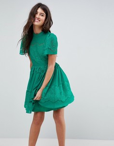 Кружевное платье мини ASOS - Зеленый