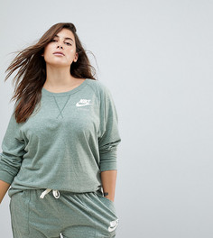 Зеленый свитшот в винтажном стиле Nike Plus - Зеленый