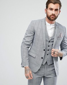 Темно-серый пиджак скинни в клетку Rudie - Серый