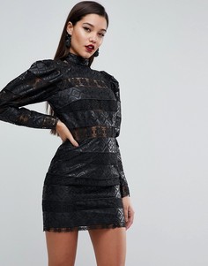 Платье мини с кружевными вставками ASOS EDITION - Черный