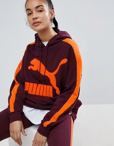 Худи бордового цвета с логотипом Puma Classics T7 - Красный