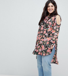 Рубашка с открытыми плечами и цветочным принтом Koko - Мульти