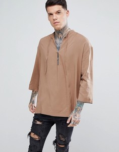 Рубашка оверсайз из вискозы без застежки ASOS - Коричневый