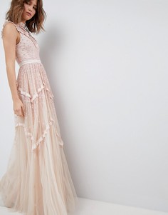 Платье макси с блестящей отделкой Needle & Thread - Розовый