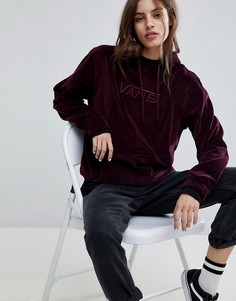 Бордовый бархатный oversize-худи Vans - Красный