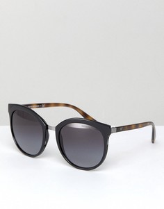 Круглые солнцезащитные очки в черной оправе Emporio Armani 0EA2055 55 мм - Черный