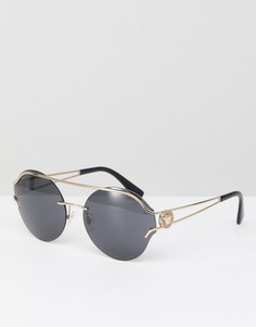 Круглые солнцезащитные очки с планкой Versace 0VE2184 - 61 мм - Золотой