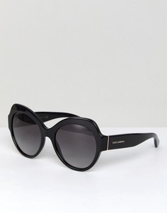 Черные круглые солнцезащитные очки 56 мм Dolce & Gabbana 0DG4320 - Черный