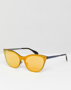 Золотисто-розовые солнцезащитные очки кошачий глаз Ray-Ban 0RB3580 - 43 мм - Золотой