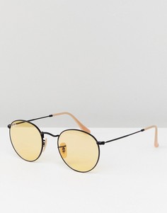 Круглые солнцезащитные очки с желтыми стеклами Ray-Ban 0RB3447 - 50 мм - Черный