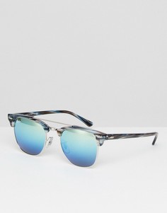 Серые черепаховые солнцезащитные очки-клабмастеры Ray-Ban 0RB3816 - Серый