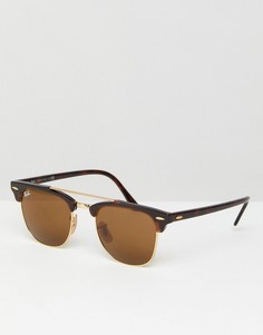 Черепаховые солнцезащитные очки-клабмастеры Ray-Ban 0RB3816 - 51 мм - Коричневый