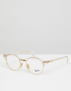 Круглые очки с прозрачными стеклами Ray-Ban 0RX4246V - 49 мм - Золотой