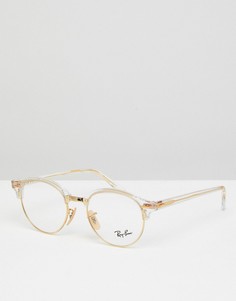 Круглые очки с прозрачными стеклами Ray-Ban 0RX4246V - 49 мм - Золотой