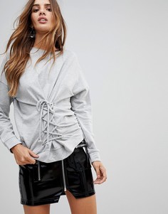 Свитшот с корсетом Vero Moda - Серый