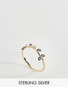 Позолоченное серебряное кольцо с листочками Regal Rose - Золотой