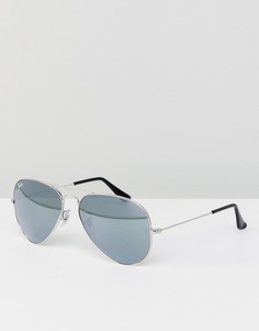 Солнцезащитные очки-авиаторы с зеркальными стеклами Ray-Ban 0RB3025 - 58 мм - Серебряный