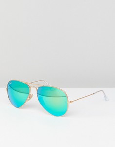 Солнцезащитные очки-авиаторы с зеркальными стеклами Ray-Ban 0RB3025 - 58 мм - Золотой